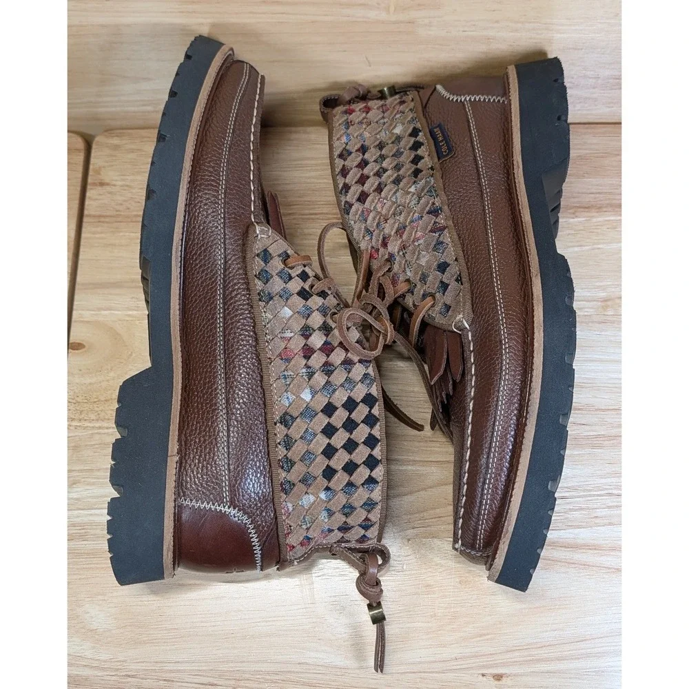 Cole Haan x Pendleton Mens British Tan Leather Wool‎ Chukka Boots C36447 Size 9M